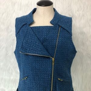 Spirited Randolph Duke Blue Vest Tweed Glitter Sm